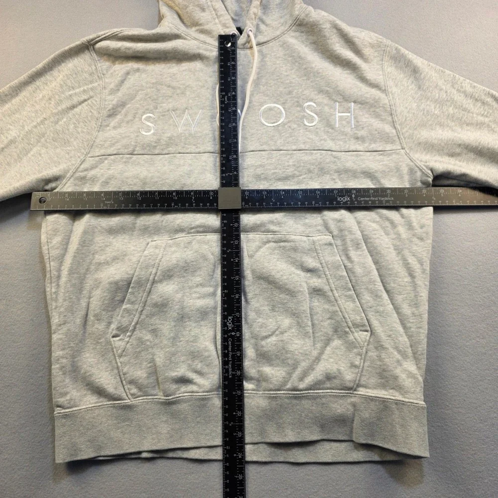 Nike Sportswear Mens Swoosh Pullover Hoodie‎ Heather Grey CJ4863-063 Medium